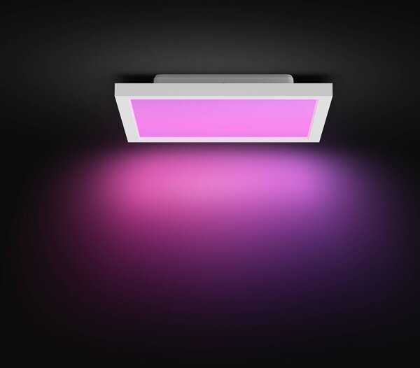 Philips Hue LED panel White & Color Ambiance Surimu, 30x30cm, stmívatelný, Bílá / opál, Obývací pokoj / jídelna, Hliník, Moderní