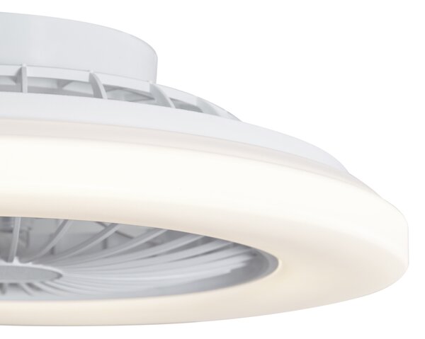 Stropní ventilátor bílý 48,5 cm vč. LED stmívatelné v Kelvinech s dálkovým ovládáním - Clemo