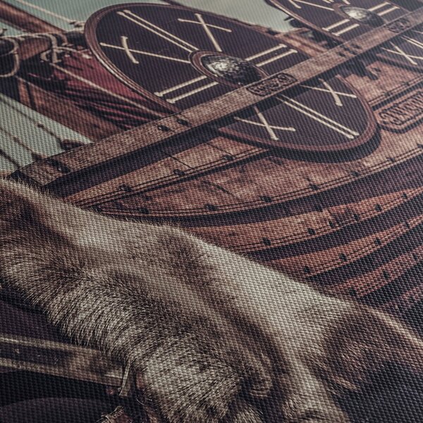 Obraz - Viking (s hodinami) (90x30 cm)