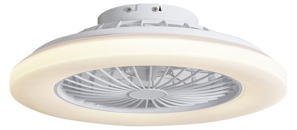 Stropní ventilátor bílý 48,5 cm vč. LED stmívatelné v Kelvinech s dálkovým ovládáním - Clemo