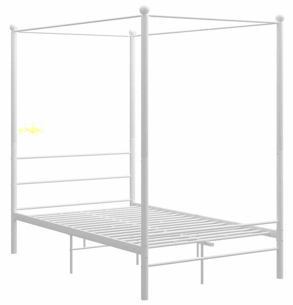 Rám postele s nebesy bílý kovový 120 x 200 cm 325058