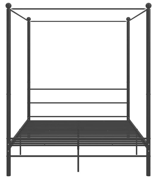 Rám postele s nebesy černý kovový 160 x 200 cm 325063