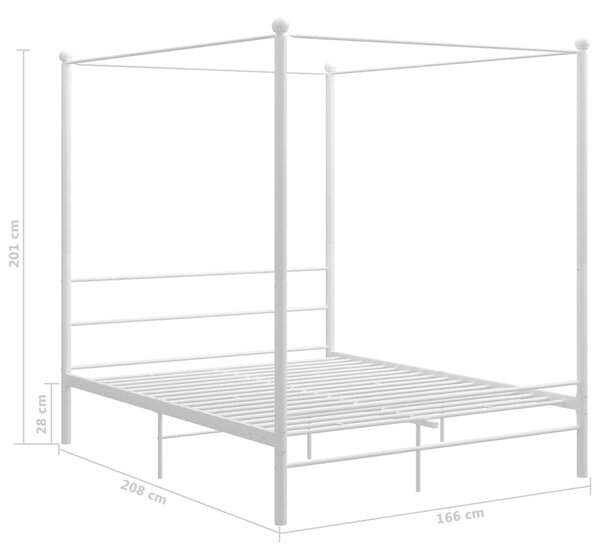 Rám postele s nebesy bílý kovový 160 x 200 cm 325064