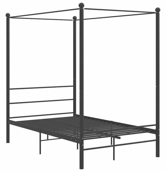 Rám postele s nebesy černý kovový 120 x 200 cm 325057
