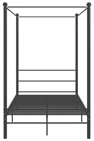 Rám postele s nebesy černý kovový 120 x 200 cm 325057