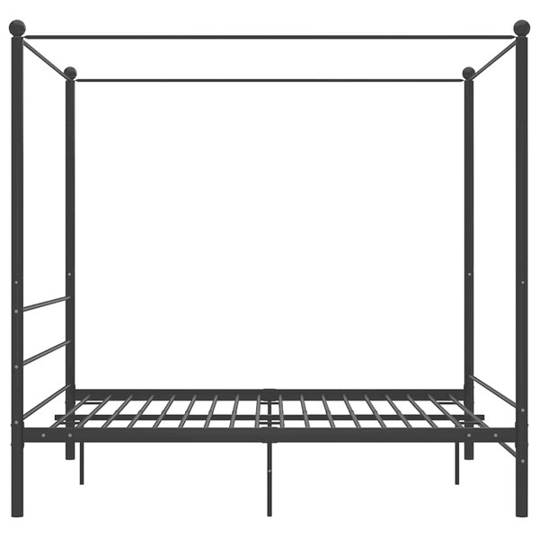 Rám postele s nebesy černý kovový 160 x 200 cm 325063