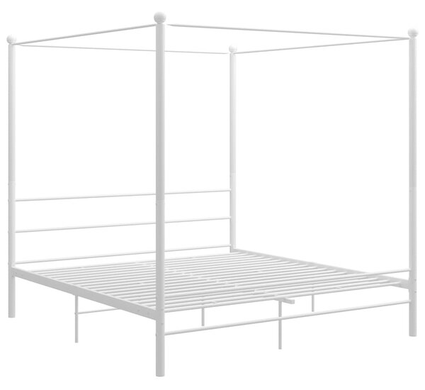 Rám postele s nebesy bílý kovový 180 x 200 cm 325067
