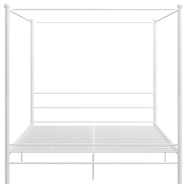 Rám postele s nebesy bílý kovový 180 x 200 cm 325067
