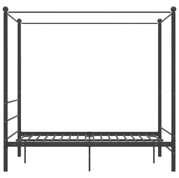Rám postele s nebesy černý kovový 120 x 200 cm 325057