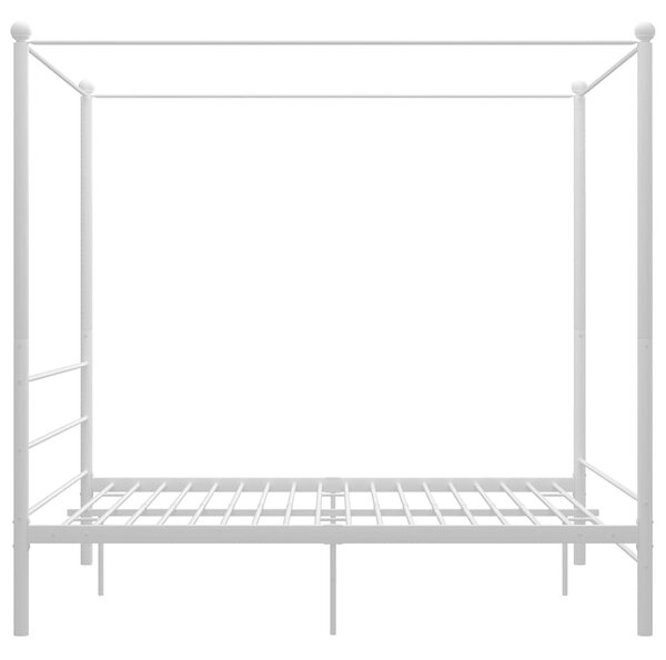 Rám postele s nebesy bílý kovový 160 x 200 cm 325064
