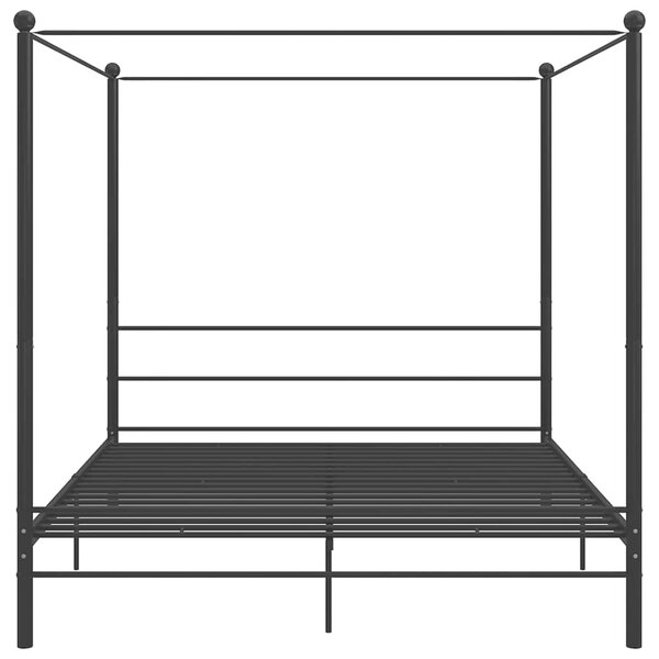 Rám postele s nebesy černý kovový 180 x 200 cm 325066