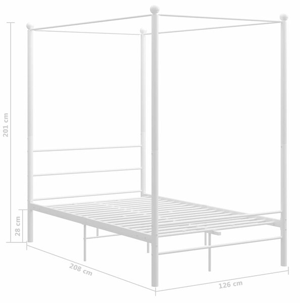 Rám postele s nebesy bílý kovový 120 x 200 cm 325058