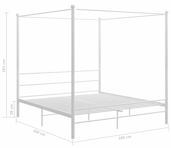 Rám postele s nebesy bílý kovový 180 x 200 cm 325067