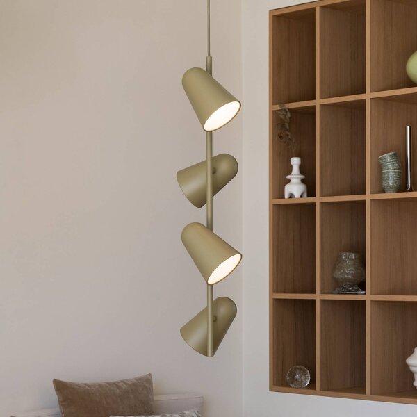 IT´S ABOUT ROMI It's about RoMi Závěsné světlo Salamanca, olivově zelené, délka 80 cm, stmívatelný, Zelená, Obývací pokoj / jídelna, kov, Moderní