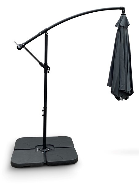 Set slunečník Hook pr. 3m šedý + sada závaží