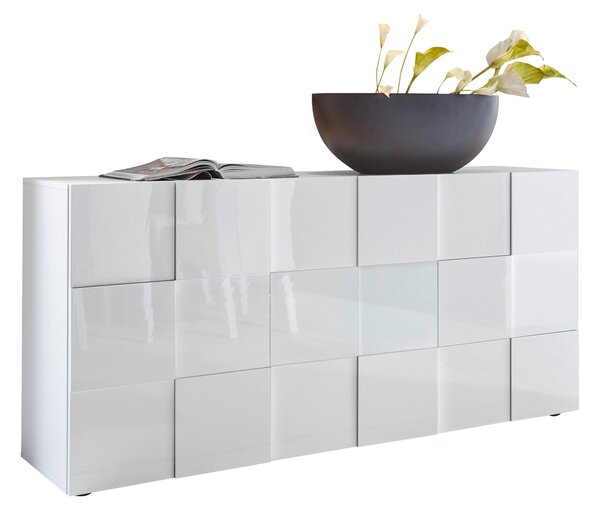 ŠIROKÁ KOMODA, vysoce lesklá bílá, 181/84/42 cm MID.YOU - Online Only komody, Online Only