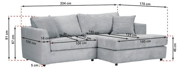 ROHOVÁ SEDAČKA, textil, antracitová Carryhome - Sedací soupravy, Online Only
