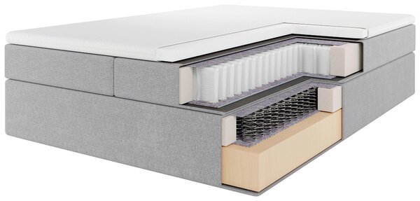 POSTEL BOXSPRING, 240/200 cm, světle šedá P & B - Manželské postele, Online Only