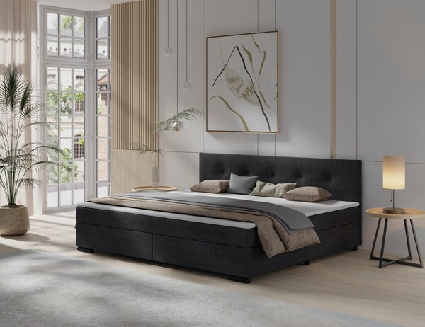 POSTEL BOXSPRING, 240/200 cm, antracitová P & B - Manželské postele, Online Only