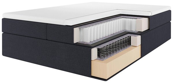 POSTEL BOXSPRING, 240/200 cm, antracitová P & B - Manželské postele, Online Only