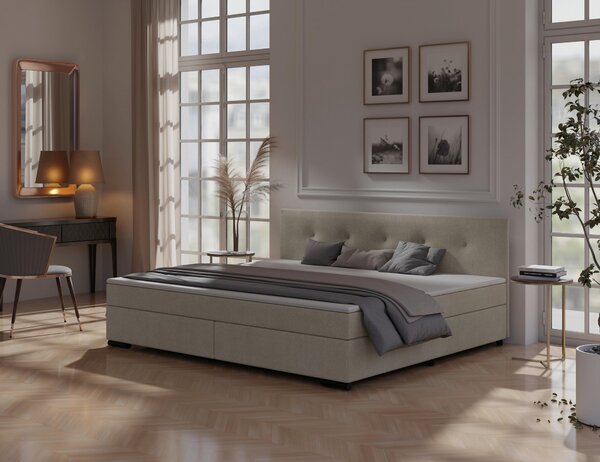 POSTEL BOXSPRING, 240/200 cm, béžová P & B - Manželské postele, Online Only