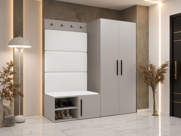 Předsíňová sestava Hekurt I, Barva: kašmír, Barva látek:: ekokůže Soft 017 (bíla) 5903211431937