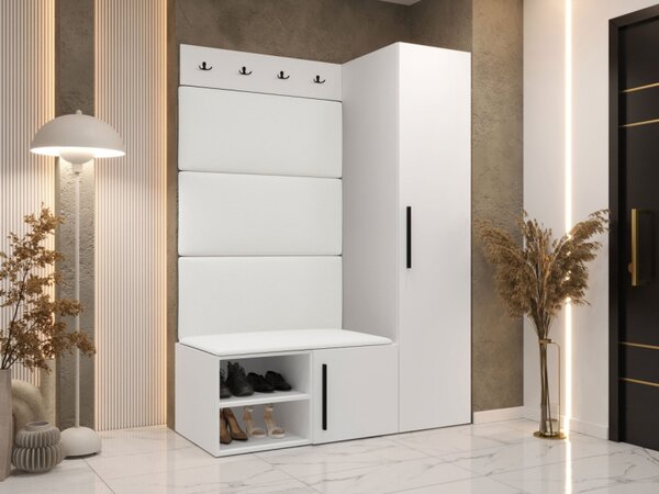 Předsíňová sestava Hekurt II, Barva: dub artisan, Barva látek:: ekokůže Soft 017 (bíla) 5903211432378