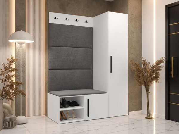 Předsíňová sestava Hekurt II, Barva: dub artisan, Barva látek:: ekokůže Soft 017 (bíla) 5903211432378
