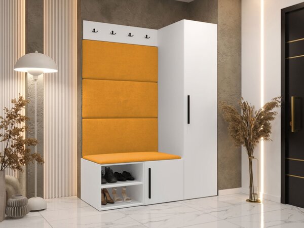 Předsíňová sestava Hekurt II, Barva: dub artisan, Barva látek:: ekokůže Soft 017 (bíla) 5903211432378
