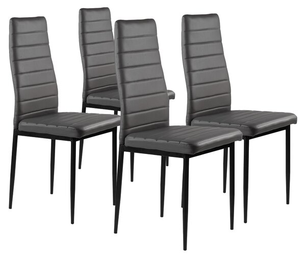 ModernHome DC855-4 Sada 4 jídelních židlí z , šedé