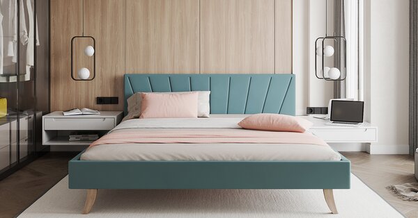 Čalouněná postel 140x200 cm HEAVEN TRINITY TYRKYSOVÁ