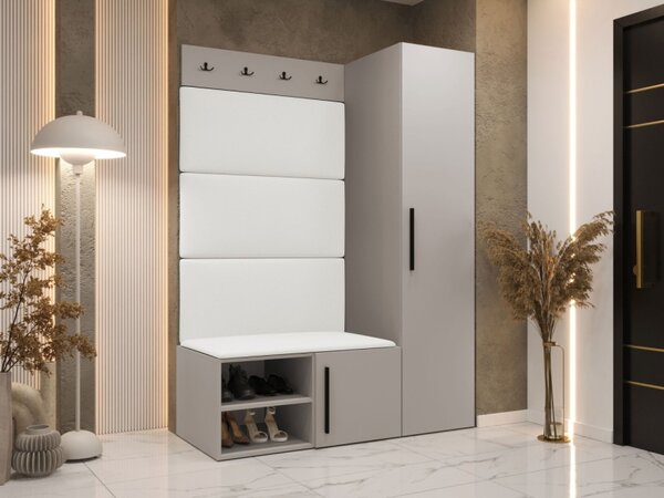 Předsíňová sestava Hekurt II, Barva: kašmír, Barva látek:: ekokůže Soft 017 (bíla) 5903211432262