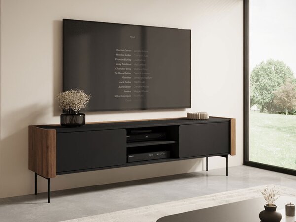 TV skříňka/stolek Kolpoi 180, Barva: ořech warmia + černá 5903211436468