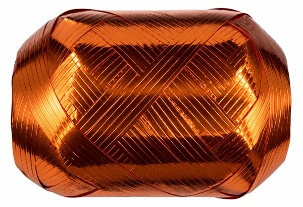 Vánoční vázací stuha LIGHT METALIC lesklá měděná (velké Mega klubko) 10 mm x 20 m