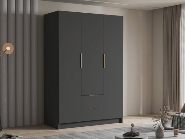 Šatní skříň Cumair I 150, Barva: dub cremona / dub cremona + černá 5903211451287