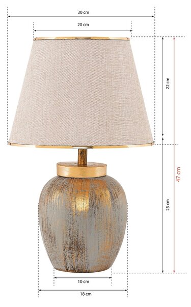 Opviq Stolní lampa Casypo krémová/zlatá