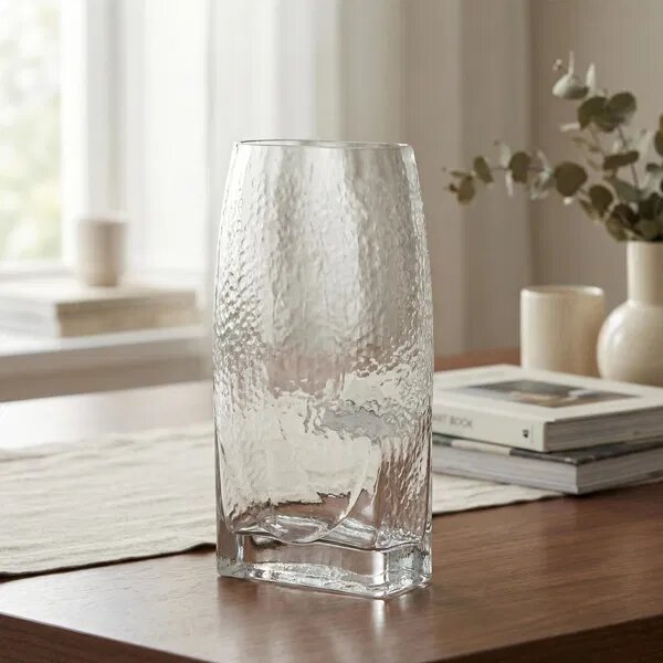 Mondex Váza Serenite 13x7x27,5 cm čirá