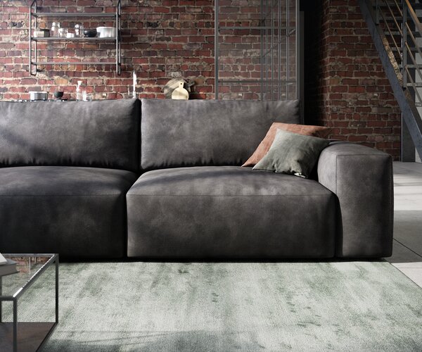 DELIFE Pohovka XL Lanzo 230x95 cm koženka vintage antracitová