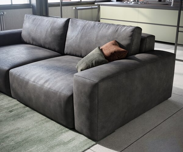 DELIFE Pohovka XL Lanzo 230x95 cm koženka vintage antracitová