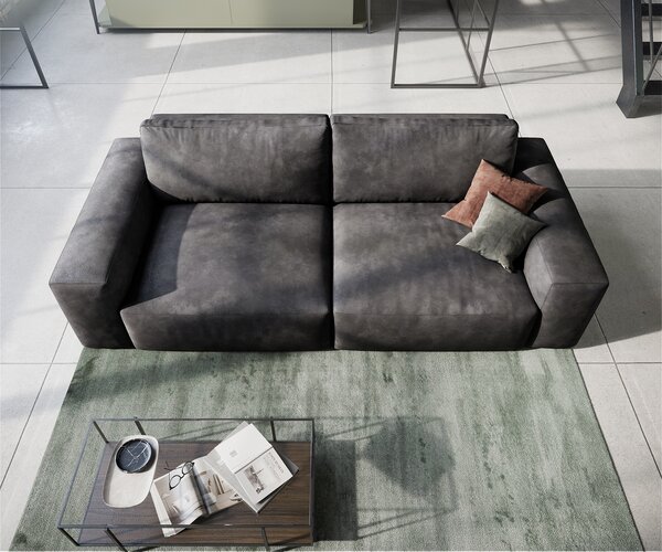 DELIFE Pohovka XL Lanzo 230x95 cm koženka vintage antracitová