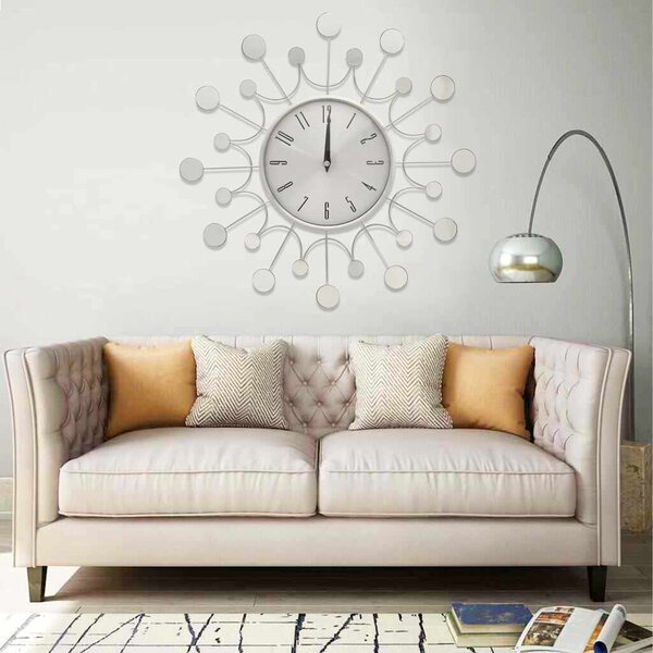 325165 Wall Clock Silver 40 cm Metal 325165