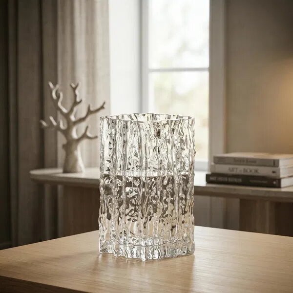 Mondex Váza Serenite 15x9,5x21 cm čirá