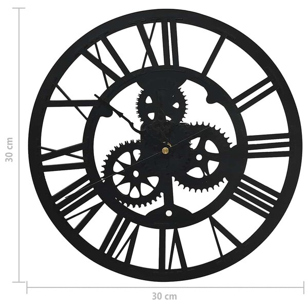 Nástěnné hodiny černé 30 cm akrylové 325168