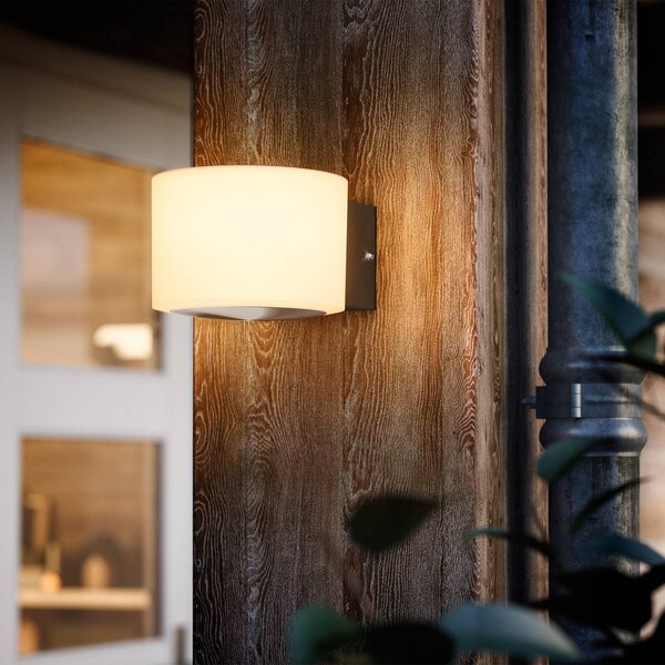 Philips LED venkovní nástěnné svítidlo Otis UE, bílé, ocel, IP44, Bílá / opál, Nerezová ocel, Moderní