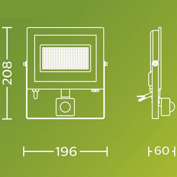 Philips LED venkovní bodové osvětlení Lois UE Sensor, 24 W, 3 000 K IP65, Černá, Hliník