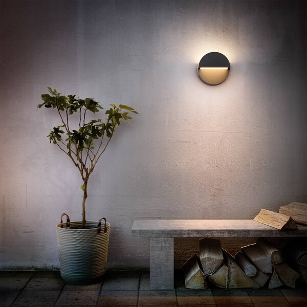 Philips LED venkovní nástěnné svítidlo Valor UE, antracit, hliník, IP44, Černá, Hliník, Moderní, Nástěnné bodové svítidlo