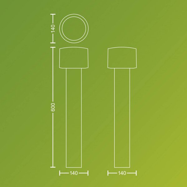 Philips LED podsvícení Otis UE, nerezová ocel, IP44, Hliník / šedá / zinek, Nerezová ocel, Moderní