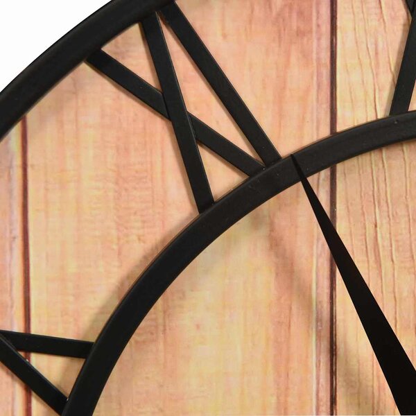 325172 Wall Clock 39 cm Brown and Black MDF and Iron 325172