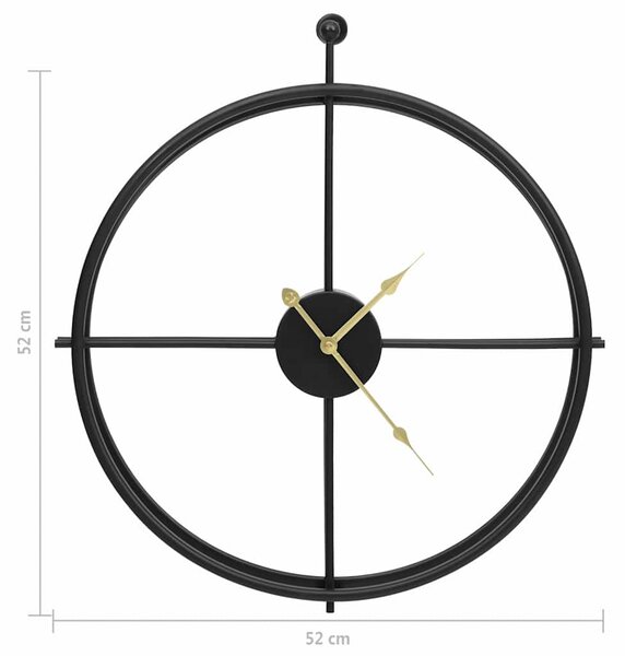 Nástěnné hodiny černé 52 cm železo 325171