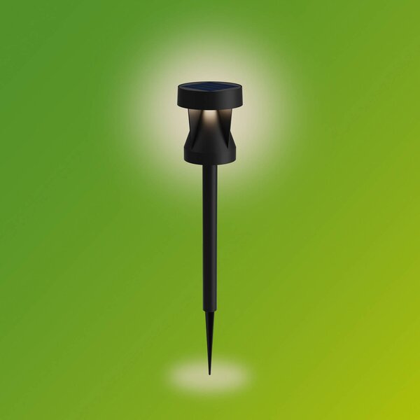 Philips LED solární lampa Avery, zemní kolík, černá, IP44, Černá, Plast